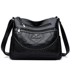 Vegan Leather Crossbody Bag With Secure Zipper Pockets - Nalani - UK Fashion Clothing and Decor