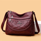 Vegan Leather Crossbody Bag With Secure Zipper Pockets - Nalani - UK Fashion Clothing and Decor