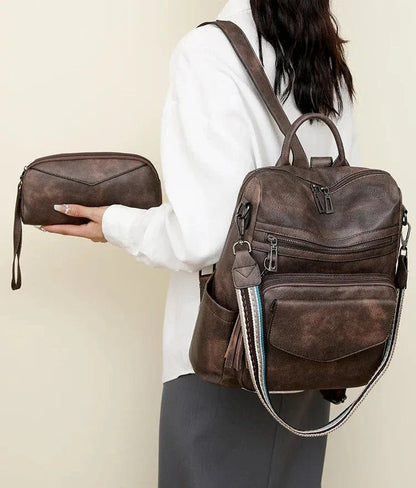 Vegan Leather Womens Backpack With Gift Bag Padded Straps - Nalani - UK Fashion Clothing and Decor