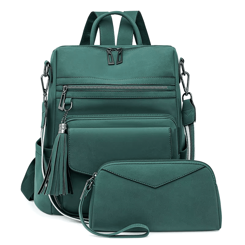 Vegan Leather Womens Backpack With Gift Bag Padded Straps - Nalani - UK Fashion Clothing and Decor