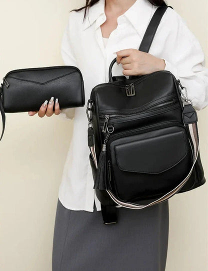 Vegan Leather Womens Backpack With Gift Bag Padded Straps - Nalani - UK Fashion Clothing and Decor