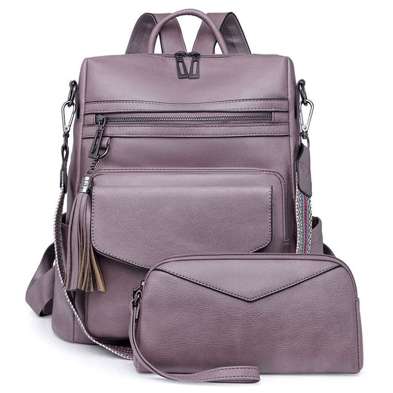 Vegan Leather Womens Backpack With Gift Bag Padded Straps - Nalani - UK Fashion Clothing and Decor