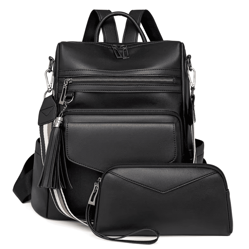 Vegan Leather Womens Backpack With Gift Bag Padded Straps - Nalani - UK Fashion Clothing and Decor