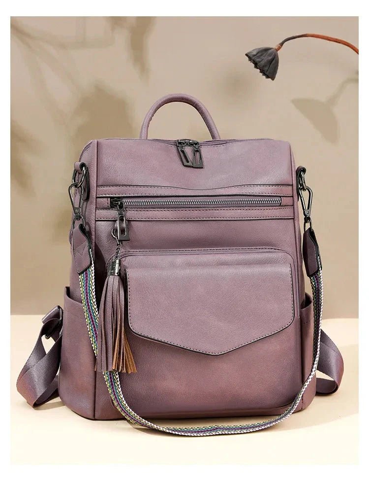 Vegan Leather Womens Backpack With Gift Bag Padded Straps - Nalani - UK Fashion Clothing and Decor
