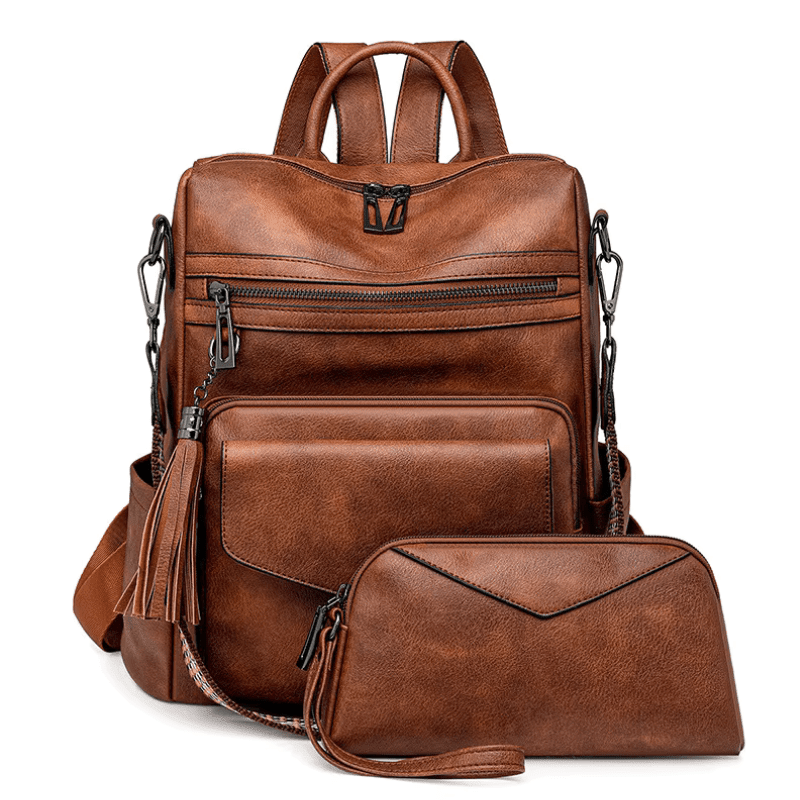 Vegan Leather Womens Backpack With Gift Bag Padded Straps - Nalani - UK Fashion Clothing and Decor