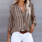 Veloura | Trendy Striped Blouse for Women – Casual & Office Top - Nalani - Fashion Clothing and Decor