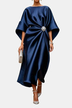 Verbera - Wide Sleeve Satin Maxi Dress For Formal Evening Occasions - Nalani - Fashion Clothing and Decor