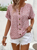 Verna | Chic Floral Print Blouse For Everyday Wear Lightweight - Nalani - Fashion Clothing and Decor