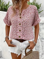 Verna | Chic Floral Print Blouse For Everyday Wear Lightweight - Nalani - Fashion Clothing and Decor