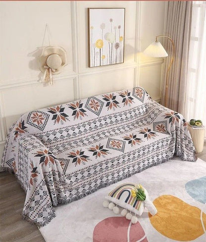 Vibrant Throw Blanket Collection with Braided Fringe Ends - Nalani - UK Fashion Clothing and Decor