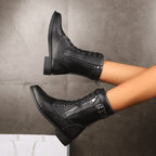 Vintage Faux Leather Boots for Women With Lace Up Buckle - Nalani - UK Fashion Clothing and Decor