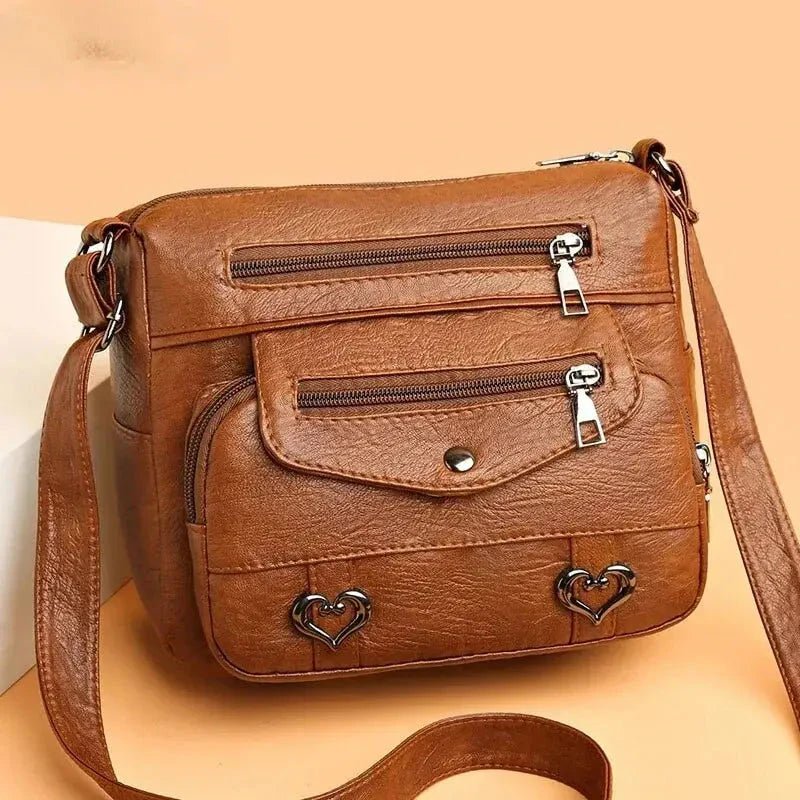 Vintage Women's Shoulder Bag Soft Vegan Leather Crossbody - Nalani - UK Fashion Clothing and Decor