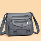 Vintage Women's Shoulder Bag Soft Vegan Leather Crossbody - Nalani - UK Fashion Clothing and Decor