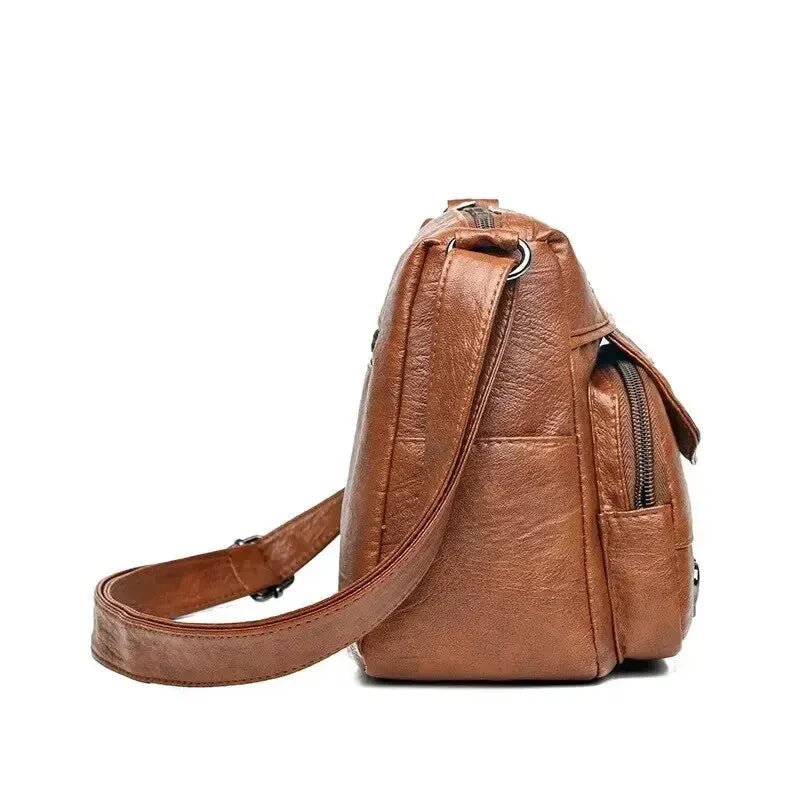 Vintage Women's Shoulder Bag Soft Vegan Leather Crossbody - Nalani - UK Fashion Clothing and Decor