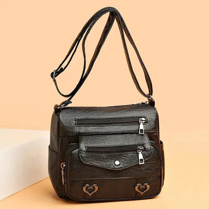 Vintage Women's Shoulder Bag Soft Vegan Leather Crossbody - Nalani - UK Fashion Clothing and Decor