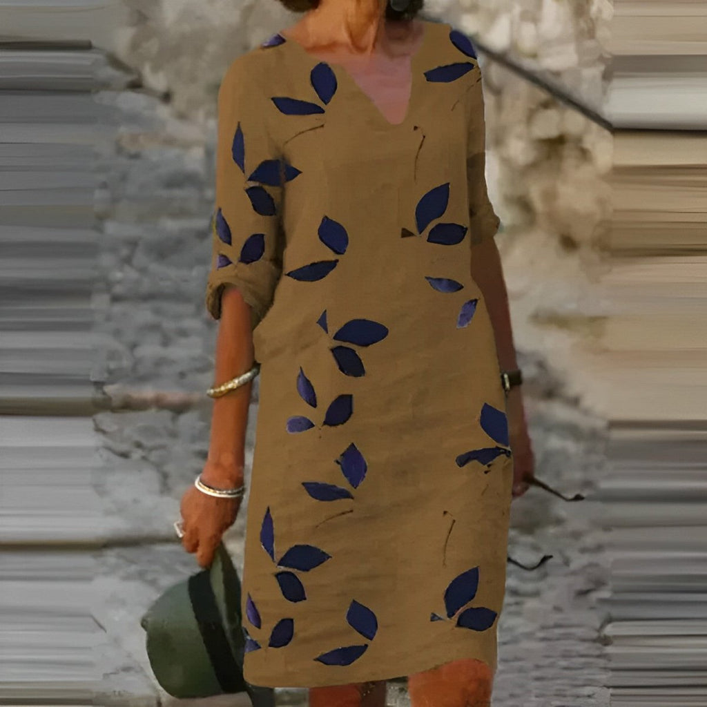 Virelle | Vintage summer dress for women with short sleeves and V - neck | Mini - Nalani - Fashion Clothing and Decor