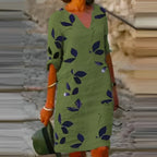 Virelle | Vintage summer dress for women with short sleeves and V - neck | Mini - Nalani - Fashion Clothing and Decor
