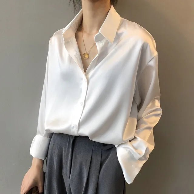 Virelle | Women's blouse with collar and long sleeves | Button placket - Nalani - Fashion Clothing and Decor