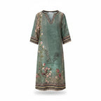 Virelle | Women's Short Sleeve V - Neck Floral Summer Dress | Midi - Nalani - Fashion Clothing and Decor