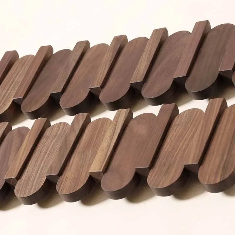 Walnut Wood Wall Coat Rack with Hooks for Stylish Storage - Nalani - UK Fashion Clothing and Decor