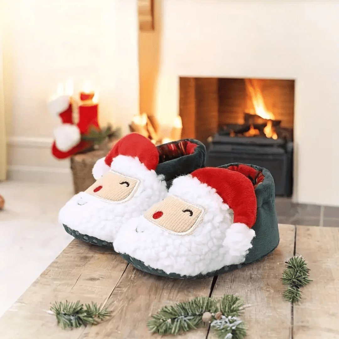 Warm Christmas Santa Slippers for Kids Cozy Holiday - Nalani - UK Fashion Clothing and Decor