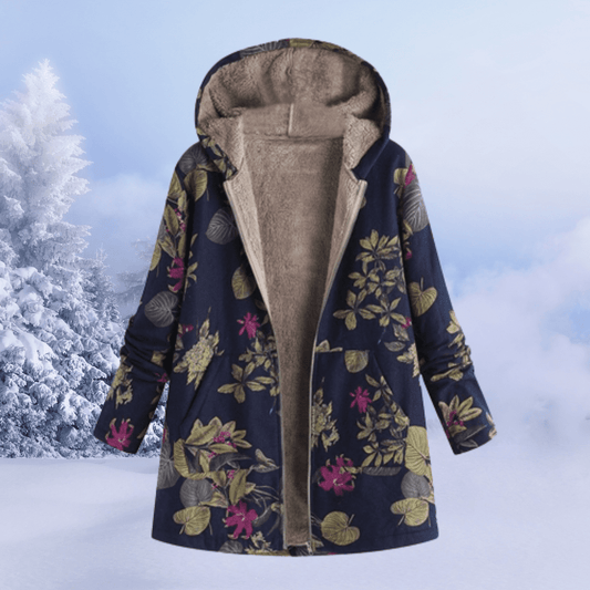 Warm Floral Winter Jacket With Padded Insulation For Cold - Nalani - UK Fashion Clothing and Decor