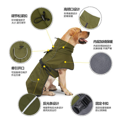 Warm Reflective Waterproof Dog Coat for Large Dogs - Nalani - UK Fashion Clothing and Decor