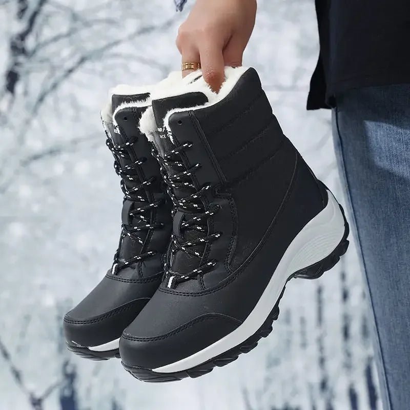 Water Resistant Snow Boots Mid Calf With Faux Fur Lining - Nalani - UK Fashion Clothing and Decor