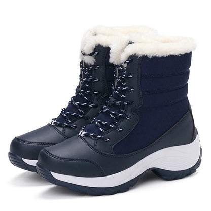 Water Resistant Snow Boots Mid Calf With Faux Fur Lining - Nalani - UK Fashion Clothing and Decor
