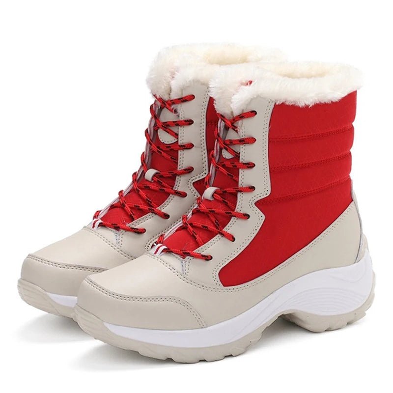 Water Resistant Snow Boots Mid Calf With Faux Fur Lining - Nalani - UK Fashion Clothing and Decor