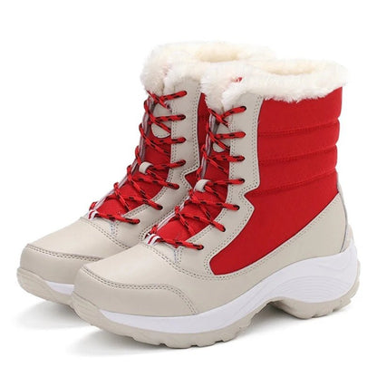 Water Resistant Snow Boots Mid Calf With Faux Fur Lining - Nalani - UK Fashion Clothing and Decor