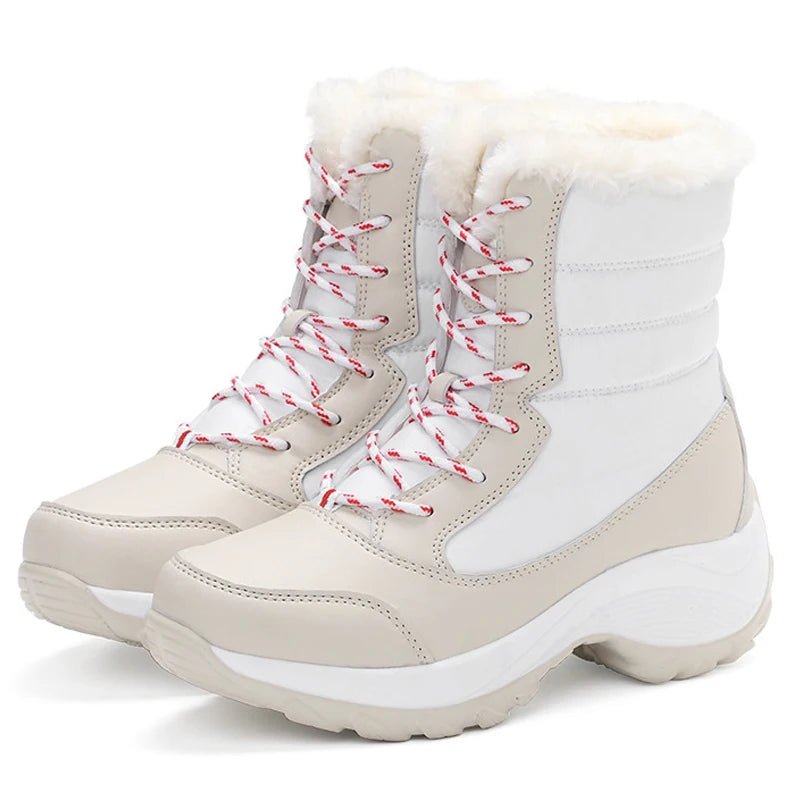 Water Resistant Snow Boots Mid Calf With Faux Fur Lining - Nalani - UK Fashion Clothing and Decor
