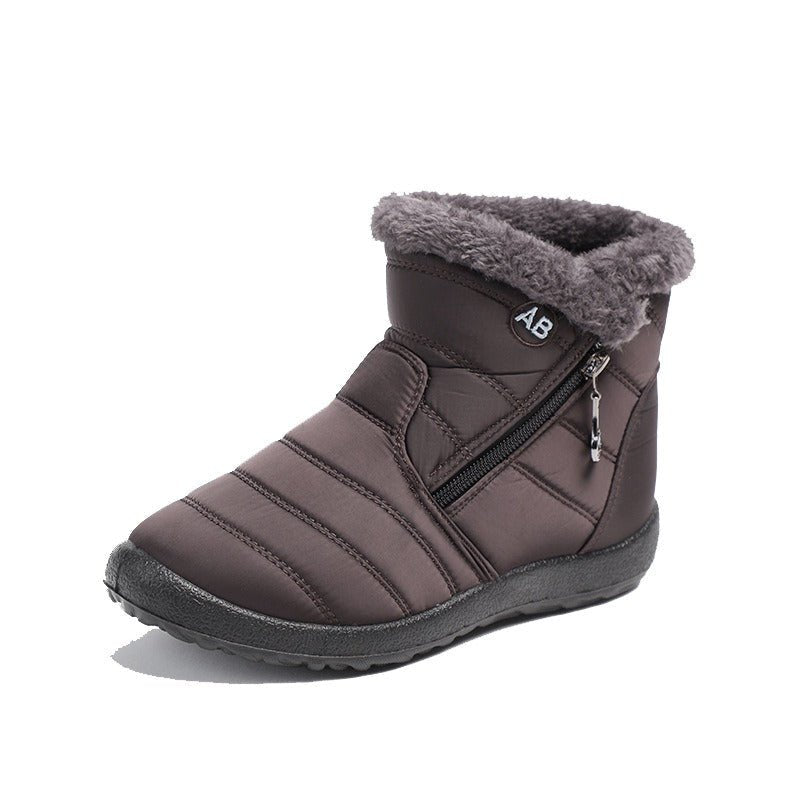 Waterproof Quilted Ankle Boots With Faux Fur Lining And Zipper - Nalani - UK Fashion Clothing and Decor