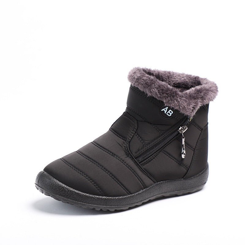Waterproof Quilted Ankle Boots With Faux Fur Lining And Zipper - Nalani - UK Fashion Clothing and Decor