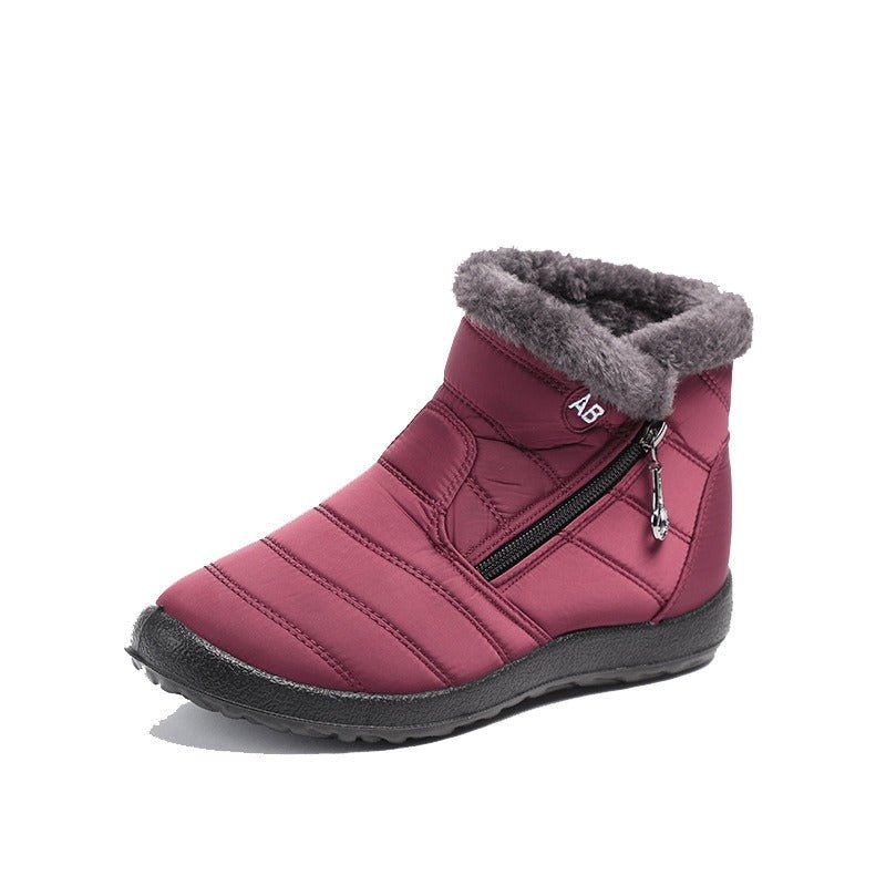 Waterproof Quilted Ankle Boots With Faux Fur Lining And Zipper - Nalani - UK Fashion Clothing and Decor