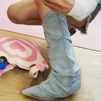 Western Knee High Boots For Women Pointed Toe Cowgirl Style - Nalani - UK Fashion Clothing and Decor