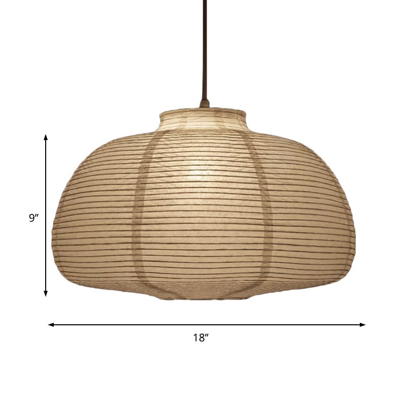 Wide Lantern Pendant Light With Paper Shade White 1 Light - Nalani - UK Fashion Clothing and Decor