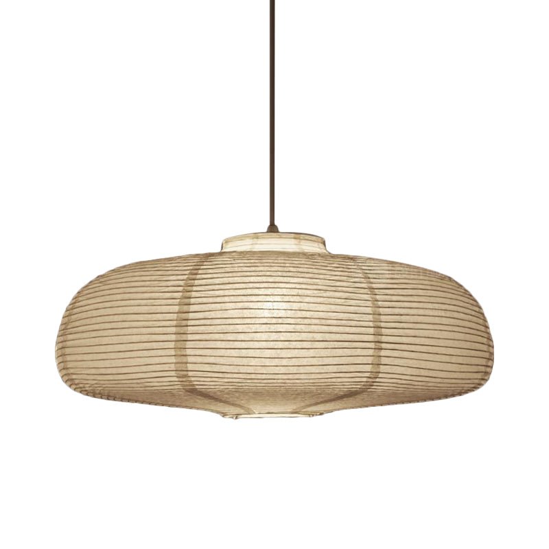 Wide Lantern Pendant Light With Paper Shade White 1 Light - Nalani - UK Fashion Clothing and Decor