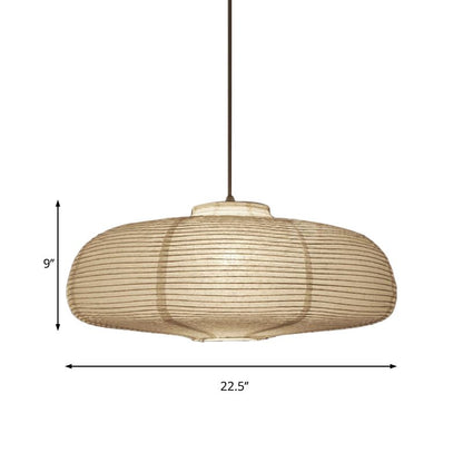 Wide Lantern Pendant Light With Paper Shade White 1 Light - Nalani - UK Fashion Clothing and Decor