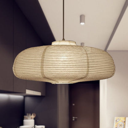 Wide Lantern Pendant Light With Paper Shade White 1 Light - Nalani - UK Fashion Clothing and Decor
