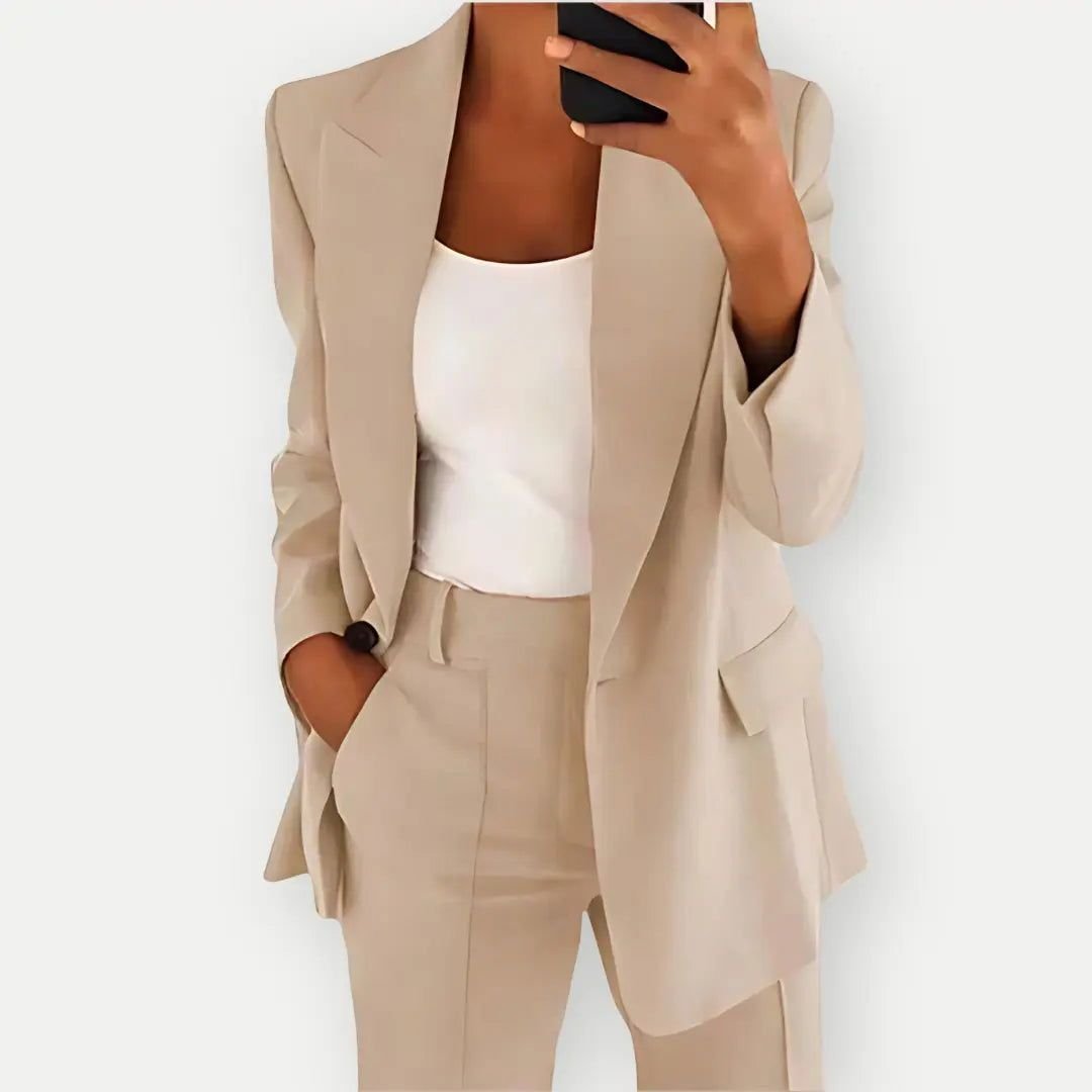 Women Blazer And Pants Suit Set For Work Office Two Piece - Nalani - UK Fashion Clothing and Decor