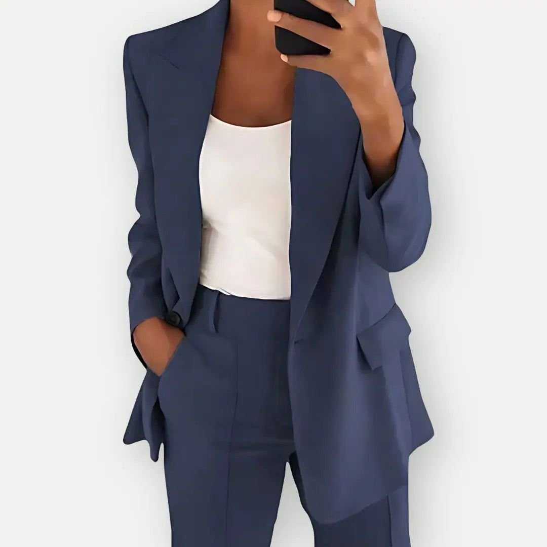 Women Blazer And Pants Suit Set For Work Office Two Piece - Nalani - UK Fashion Clothing and Decor