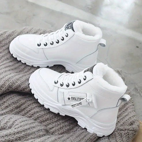 Women High Top Casual Shoes Flat Heel Comfort For Winter - Nalani - UK Fashion Clothing and Decor