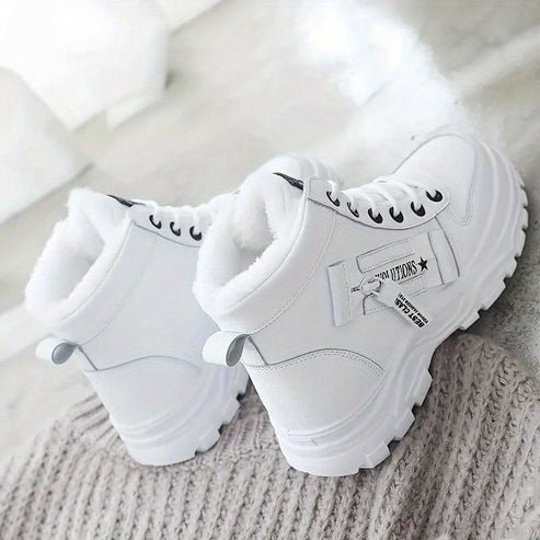 Women High Top Casual Shoes Flat Heel Comfort For Winter - Nalani - UK Fashion Clothing and Decor