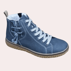Women Lace Up Ankle Boots Smooth Leather With Treaded Sole - Nalani - UK Fashion Clothing and Decor