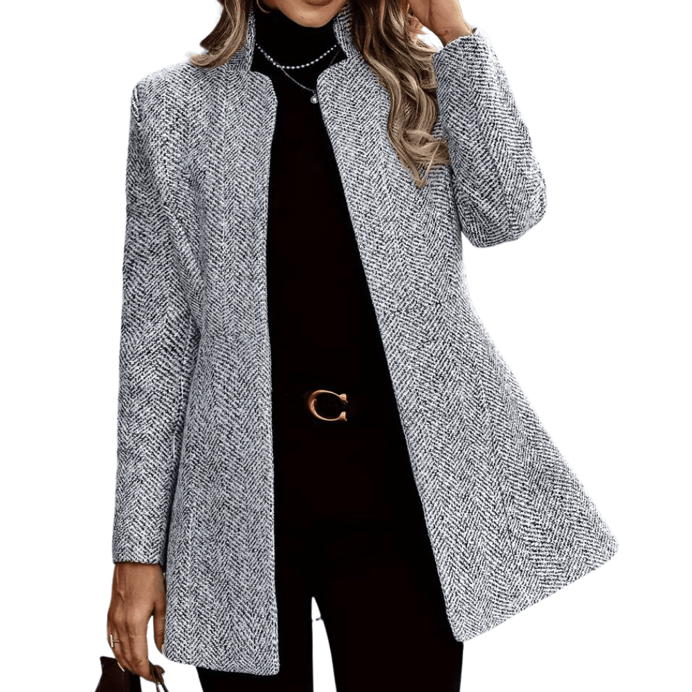 Women's ankle length coat with single row buttons and notch lapels - Nalani - UK Fashion Clothing and Decor
