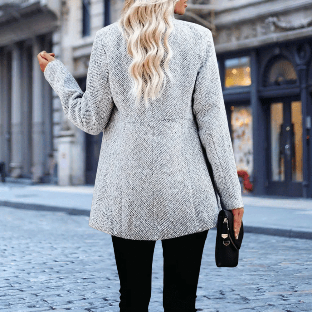 Women's ankle length coat with single row buttons and notch lapels - Nalani - UK Fashion Clothing and Decor