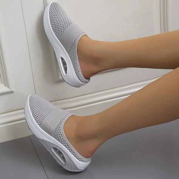 Women’s Backless Slip-On Sneakers - Lightweight Knit Weave Everyday - Nalani - Fashion Clothing and Decor