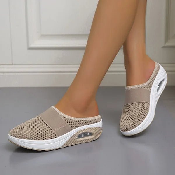 Women’s Backless Slip-On Sneakers - Lightweight Knit Weave Everyday - Nalani - Fashion Clothing and Decor