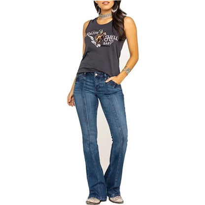 Women's Blue Flared Jeans - Nalani - UK Fashion Clothing and Decor